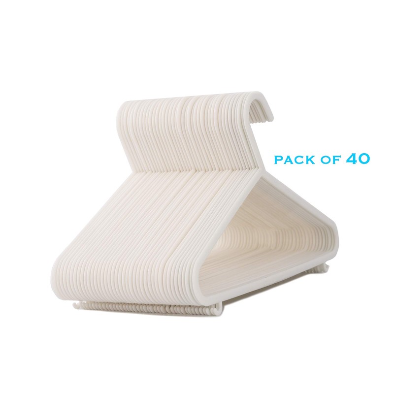 ADEPTNA PACK OF 40 PLASTIC NURSERY HANGERS BABY COAT HANGERS