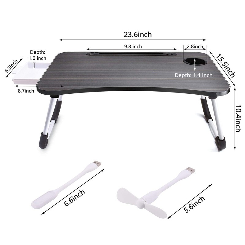 Slendor Lap Desk with Tablet Slot, Foldable Laptop Table with