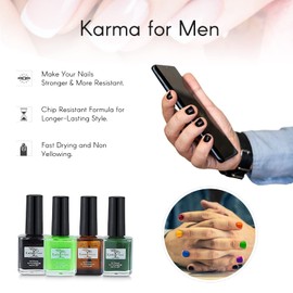 karma organic Natural Nail Treatment - Non -Toxic Nail Art, Vegan and Cruelty-Free Nail Paint Design for Men's (2in1 Top/Base Coat for Men)