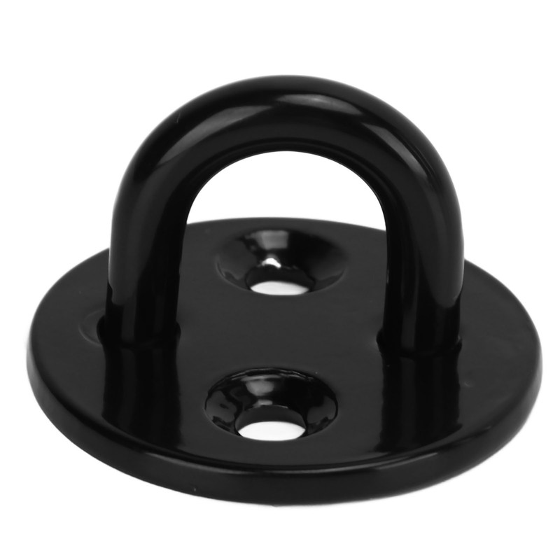 5Pcs Eye Plate Thickened Black Stainless Steel Enhanced Load Bearing