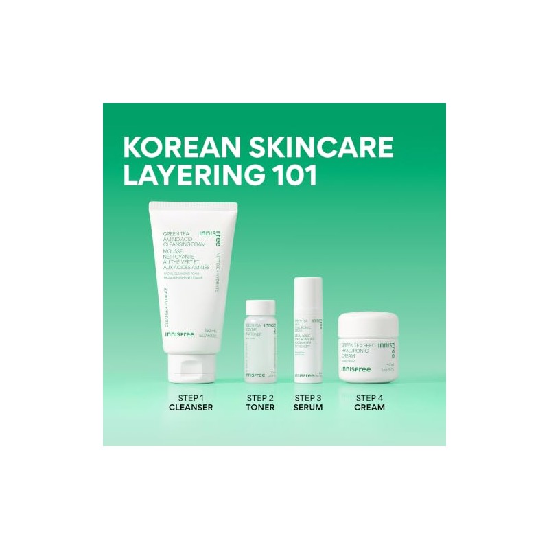 innisfree Hydration Heroes Green Tea Skincare Routine Set: Hydrate &