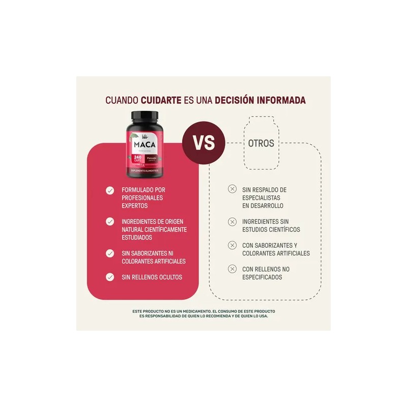 Maca Mix - Maca Negra, Amarilla y Roja 240 Cápsulas