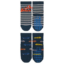 ABS Socks 2 Pack Excavators and Cars, navy