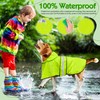 Weesiber Dog Raincoat, Waterproof Puppy Rain Jacket with Leash Hole,