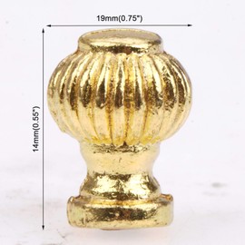 10Pcs Mini Knob Gold Zinc Alloy 0.55"x0.75" Decorative Handle Pull for Jewelry Box Dolls House Kitchen Drawer