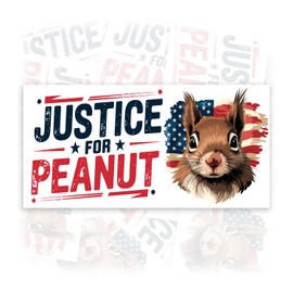 Justice for Peanut | Bumper Sticker or Car Magnet | Patriotic Retro Vintage Magnetic Bumper for Cars [7.5x3.75]