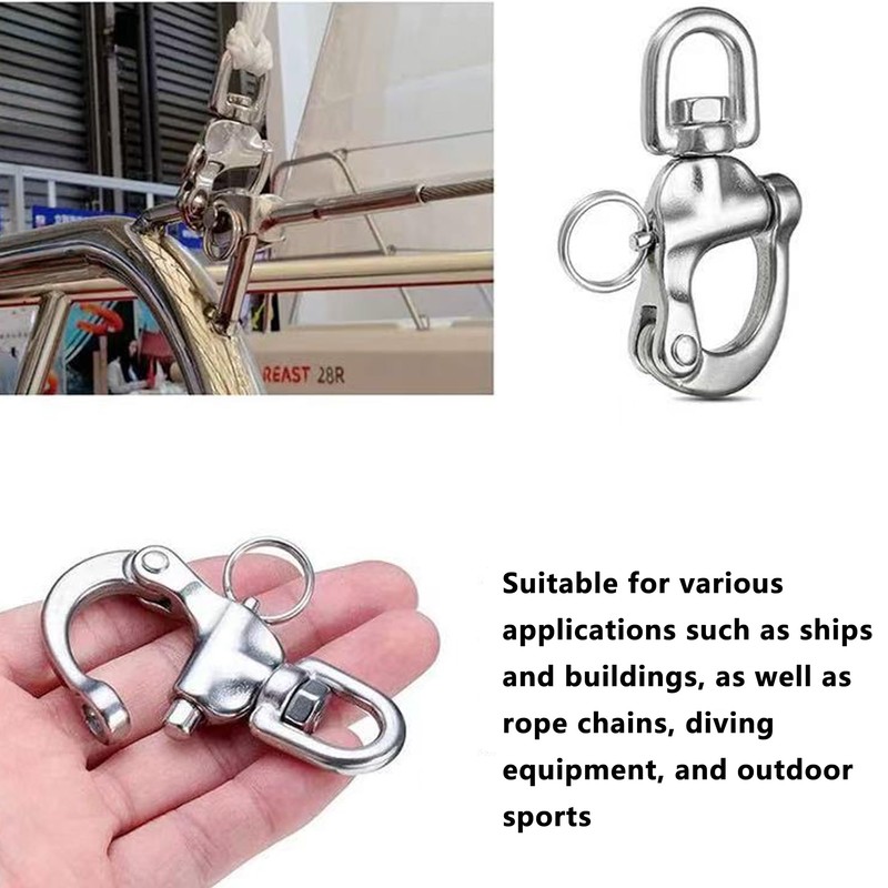 SUNOOM 316 Stainless Steel Quick Release Snap Shackle,Swivel Shackle Snap
