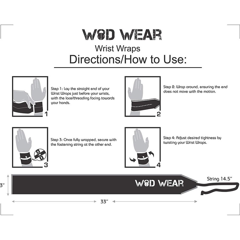 WOD Wear Wrist Wraps for Powerlifting, Strength Training, Bodybuilding, Cross
