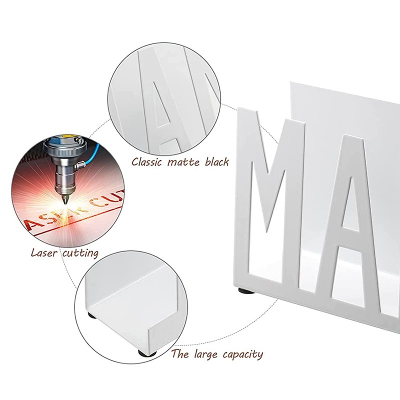 Kaluroil Mail Holder White Metal Letter Sorter Table Top Mail