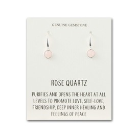 Philip Jones Rose Quartz Drop Earrings with Quote Card