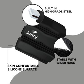 Adjustable Ankle Weights for Women Men 2 LBS Set [1 lb Each Weight] Silicone Wrist Weights Pilates Arm Leg Weighted Bracelet for Yoga Dance Physical Therapy Running Walking Swimming Gym Black