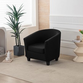 XINGYUEXUAN 2 Piece Stretch Club Chair Slipcover, Soft Barrel Tub Armchair Covers Universal Fabric Furniture Protector for Living Room