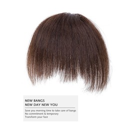 Yamel Bangs Hair Clip Real Human Hair Unique Irregular Fringe Dark Brown Clip in Bangs Hair Extensions for Women