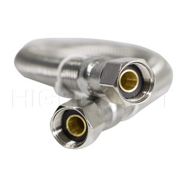 Highcraft CNCT27912-OM-2 Faucet Line Connects Kitchen Sink to Water Supply, Braided Facuet Connector with 3/8 x 3/8 in FIP Female Compression Fitting, Stainless Steel 12 in (Pack of 2)