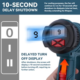 Mowis Heat Gun with Display, 2000 W, Infinitely Adjustable 60°C - 600°C, Quick Heating, Robust Hot Air Gun & Hot Air Blower Set with 4 Nozzles for Paint Removal, Heating, Crafts, PVC Shrinkage