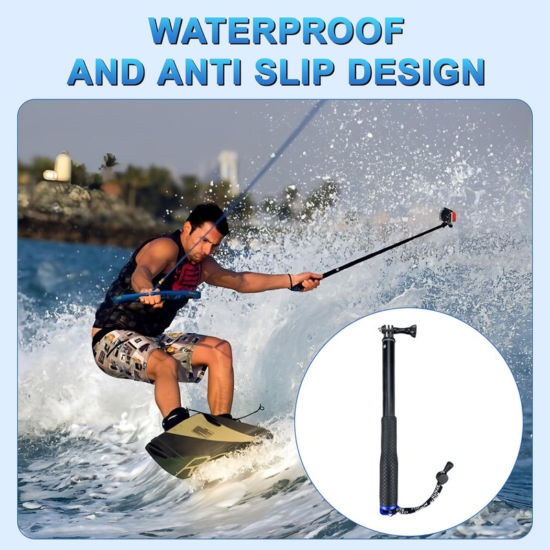 Snowtain Selfie Stick for GoPro, Waterproof Handle, 93 cm Extendable