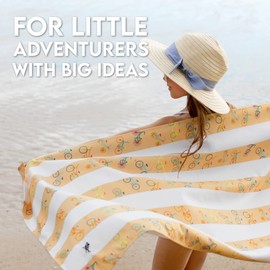 Dock & Bay Kid's Towel - For Beach Use - Quick Dry, Sand Free - Compact, Lightweight - 100% Recycled - Includes Bag - Bike Bike Baby, Medium (130x70cm, 51x27)