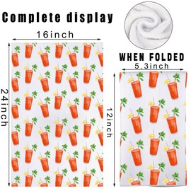 MYSOMY Bloody Mary Towel Bloody Mary Cocktail Gifts Bloody Mary Tea Towels Bloody Mary Lover Gifts Bloody Mary Themed Towels (Green Yellow UK)