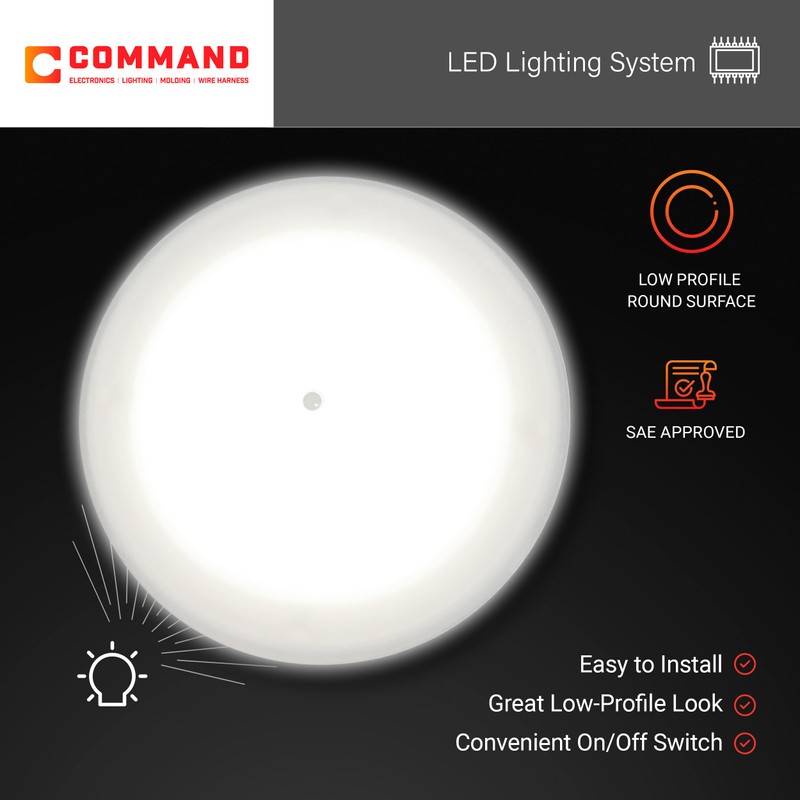 Command Electronics OEM 12V LED RV Low Profile Surface Mount