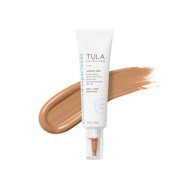 TULA Skin Care Radiant Skin Brightening Serum Skin Tint SPF-Facial Sunscreen Provides Broad Spectrum SPF 30 Protection, Tinted, Serum-Light Formula Brightens and Evens Skin-Shade 16, 1.0 fl oz.