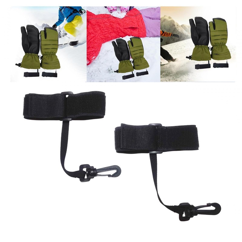 Vaveren 2x Elastic Ski Glove Wrist Straps, Winter Glove Straps,