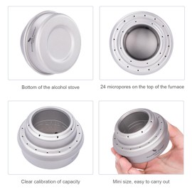 Boundless Voyage Titanium Spirit Burner Mini Alcohol Stove with Brackets Outdoor Camping Stove Multi-Fuel Stove, Lightweight and Versatile ti2001c