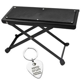 keepdrum GS014 Guitar Footstool Footrest Play Aid for Guitar and Bass + Pick Keyring
