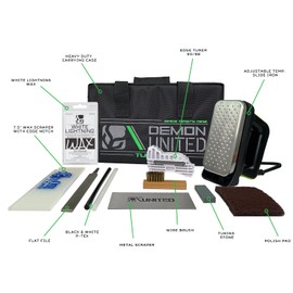 DEMON UNITED USA Bronze Edition Ski & Snowboard Tuning Kit with Ski Wax, Wax Iron (Bronze Edition Plus Base Cleaner)