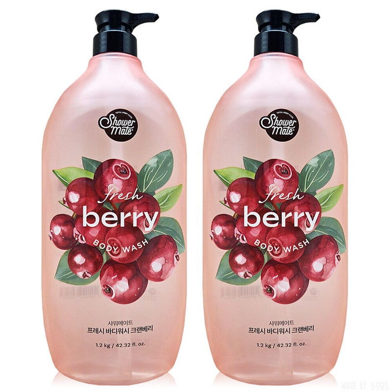 ShowerMate 샤워메이트 파머스 바디워시 크랜베리 1200ml 2개 [샤워메이트 바디워시 베리