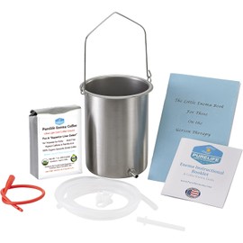 Purelife Detox Coffee Enema Kit - Made in USA - 2 Qt / Superior Non Toxic Made in USA Quality / 1 lb Purelife Ultra Light Gold Enema Coffee - Lab Tested with no mycotoxins- Silicone Tubing