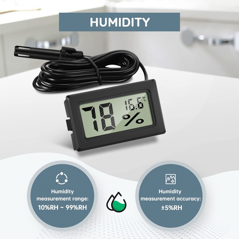 Thlevel 3PCS Digital Thermometer Hygrometer Mini Probe Thermometers Temperature Humidity