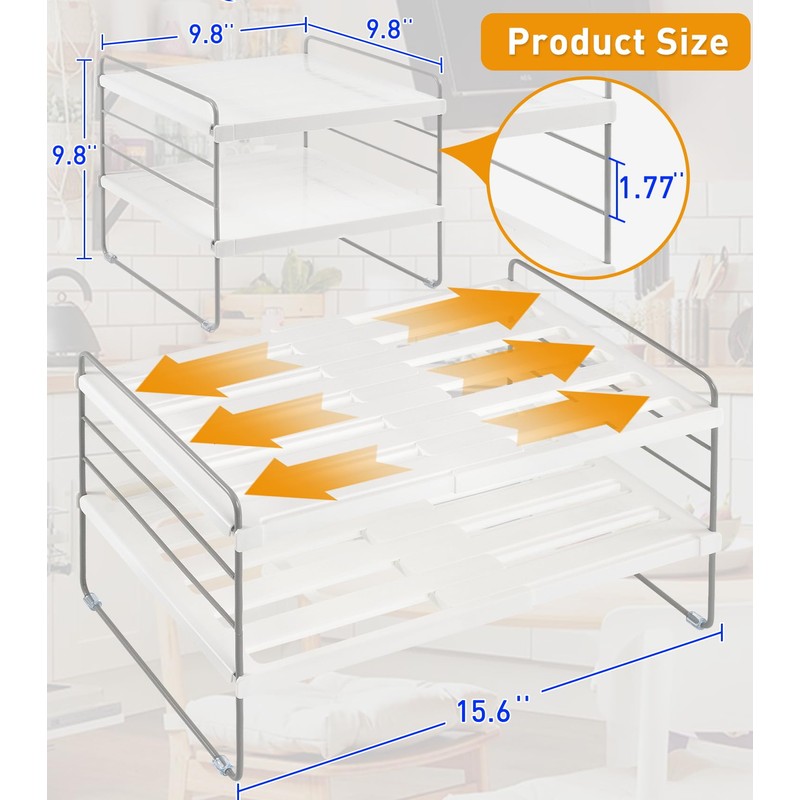 JUPELI Foil and Plastic Wrap Organizer, Expandable Kitchen Pantry Storage,