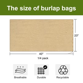 Agfabric Burlap Sacks, 4 Pack 23"×40" Burlap Storage Bag with Rope, Reusable Potato Storage Bag for Food Storage Plant Gardening Planting, Food Grade, Set of 4
