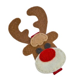 Girls Holiday No Slip Felt Hair Clip (Rudolph Reindeer)