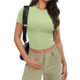 SAMPEEL Spring Tops for Women 2025 Tshirts Shirts St Patricks Day Shirt Women Summer Outfits Crop Going Out Tops Light Vacation Light Green L