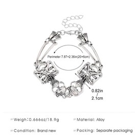 IXDEAXLY Punk Stainless Steel Skull Linked Chain Bracelet Skull Jewelry for Men and Women-Style B