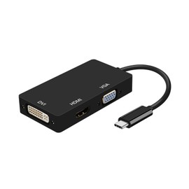 AISENS USB-C to DVI/HDMI/VGA Converter USB C/M-DVI/H-HDMI/H-VGA/H Black 15cm