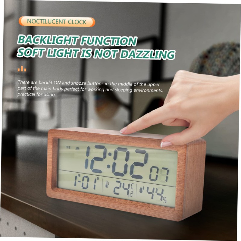 iplusmile Electronic Clock with Temperature and Humidity Display Simple Multifunctional