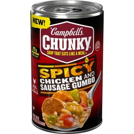 Campbell’s Chunky Soup, SPICY Chicken and Sausage Gumbo, 18.8 Oz Can (Pack of 6)