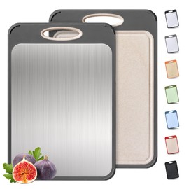 2 in 1 Stainless Steel Cutting Board with Handle Chopping Large Big Small Metal Carving Kitchen Meat Butcher Block Not Titanium Wood Bamboo Glass Marble Stone Rubber Plastic Silicone Acrylic Teak Sink