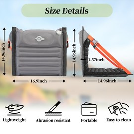 YEEKORO Inflatable Folding Seats, Portable Chairs with Back Support, Foldable and Lightweight Seat for Camping/Sporting Events, Stadium Seats with Storage Bag Lounge Chair（2 Pack）