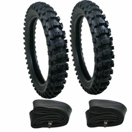HinLIaDa Front Tire 70/100-19 &Rear Tire 90/100-16 Set, with Tubes, 19'' Front Tire Rim 16'' Rear Wheel Tire Rim, For Honda Dirt Bike CR80 KX100, TTR125 CRF150 DRZ125 XR100