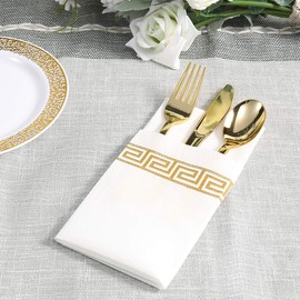 Vplus 200 PACK Guest Towels Disposable Bathroom, Decorative Bathroom Napkins, Soft and Absorbent Disposable Dinner Napkins Cloth Like for Kitchen, Parties, Weddings, Christmas Party（Gold)