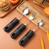 PRETYZOOM 3pcs Adaptive Utensils, Weighted Bendable Cutlery with Non-Slip Handles,