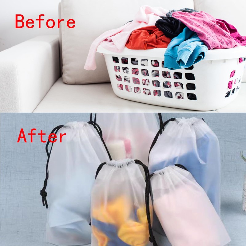 HUJYO 12 Pcs Clear Shoe Bags for Travel,11.8in X 15.7in