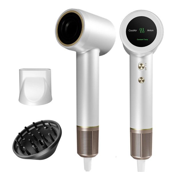 Ionic Hair Dryer with Diffuser,1500W High Speed Blow Dryer for
