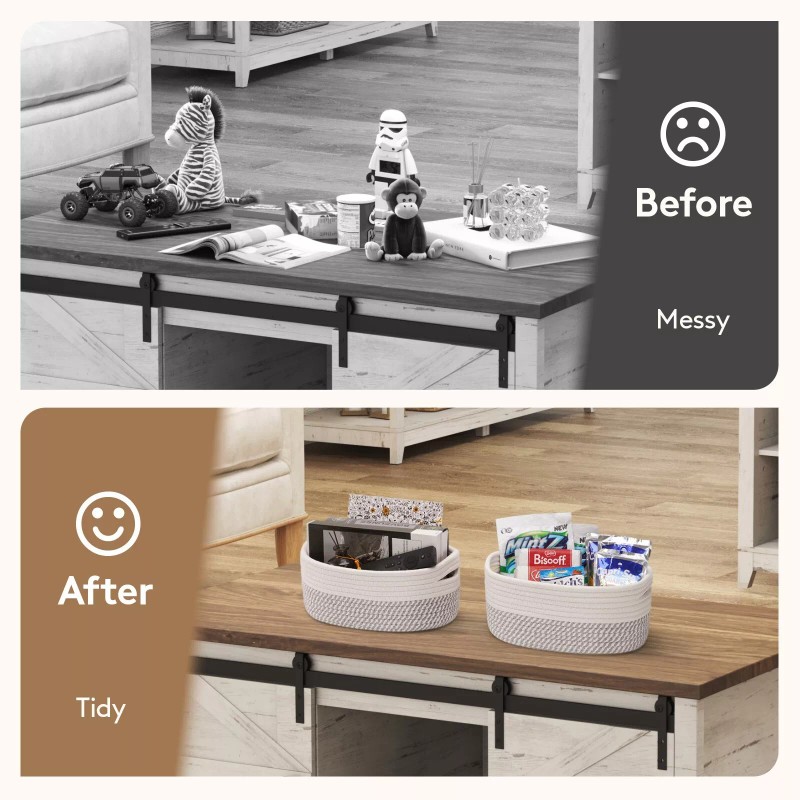 Lifewit 6 Pack Woven Baskets for Storage, Cotton Rope Baskets