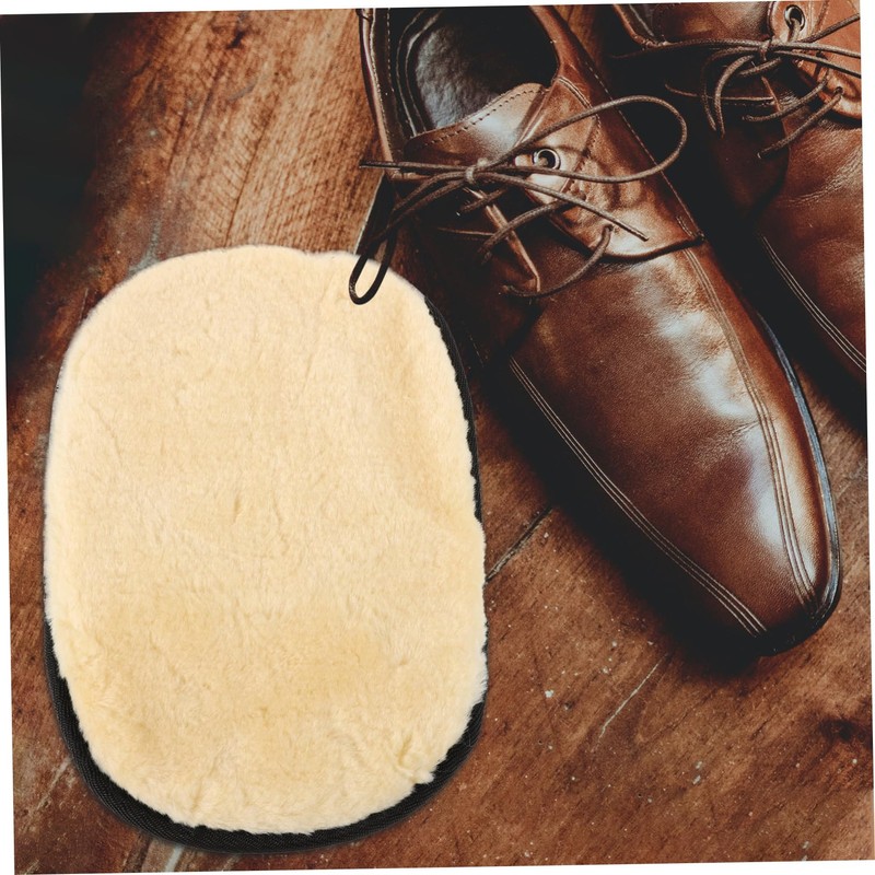 Mikinona Leather Boot Buffing Pad Shoe Polishing Glove Faux Lambswool