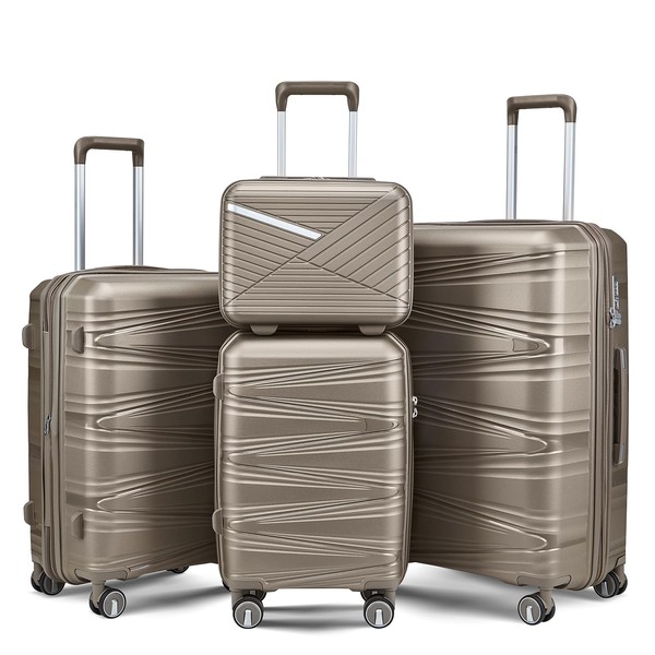 Merax 4 Piece Luggage Sets, Hard Shell Lightweight TSA Lock