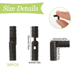 UFURMATE Barrel Hinges, 30Pcs Black Brass Invisible Hinges Hidden Cylindrical Barrel Hinges Mini Concealed Hinges for DIY Jewelry Box Hand Craft (M4 x 20mm)